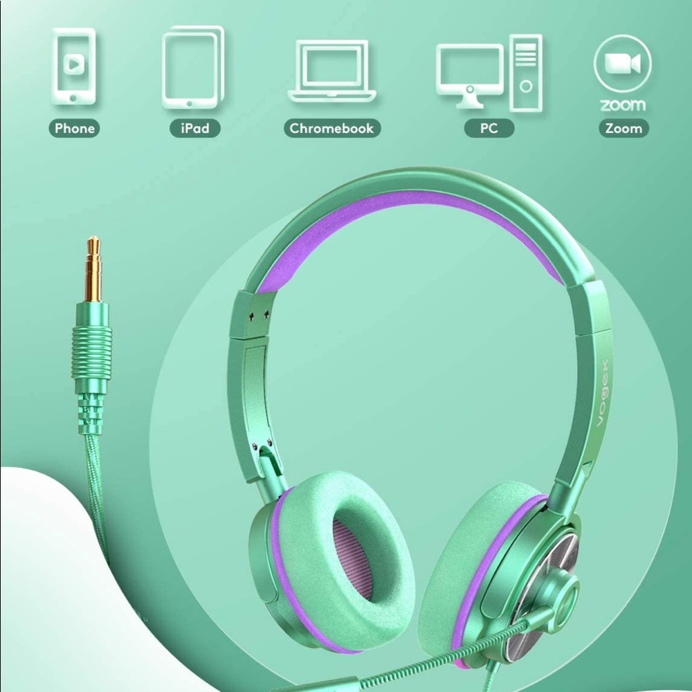 🌸3/30$🌸Retro mint green kids headphones safe - Picture 2 of 7